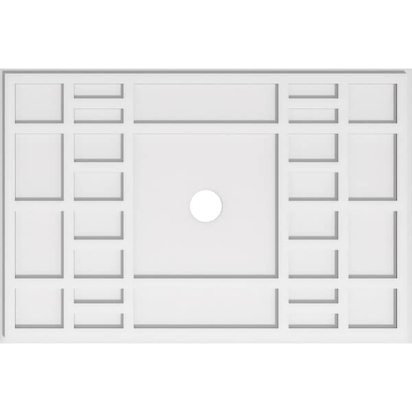 Ekena Millwork Beaux Architectural Grde PVC Ceiling Medallion, 38"W x 25 3/8"H x 3"ID x 13 1/4"C x 1"P, One-Piece CMP38X25BX-03000 - main